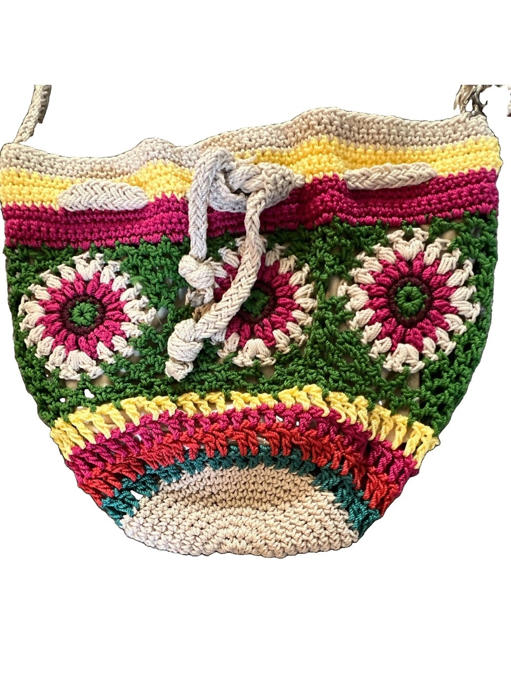 Sak brand Multicolor Crochet Bucket Bag - Casual Summer Tote